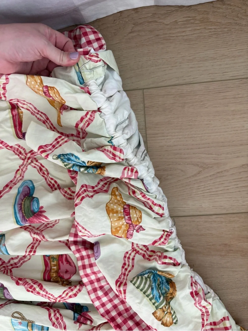 Vintage Twin size custom made bedding and curtains